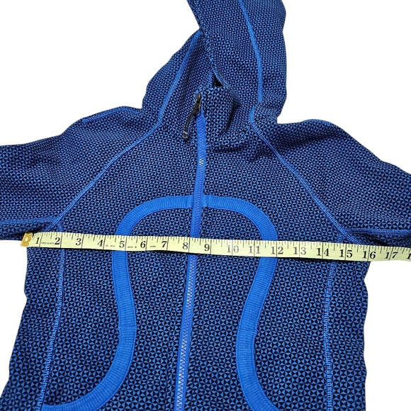 Lululemon Scuba Hoodie Stretch Lined Double Diamond Baroque Blue 2 - Picture 15 of 16